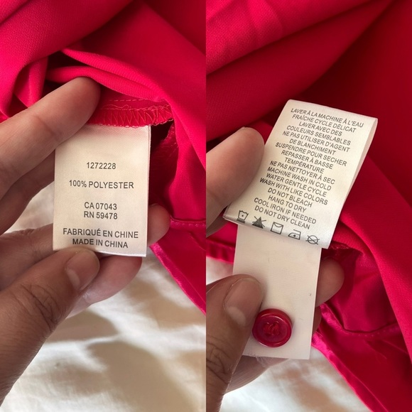 NWT Rachel Zoe Hot Pink Satin Drape Blouse M - Picture 9 of 12